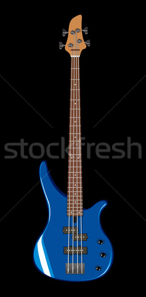 Vector illustration of blue bass guitar Stock photo © Elisanth