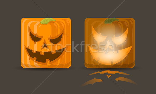 Vector illustration of two pumpkin icons  Stock photo © Elisanth