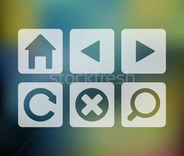 Stock foto: Vektor · Set · Browser · Symbole · abstrakten · farbenreich