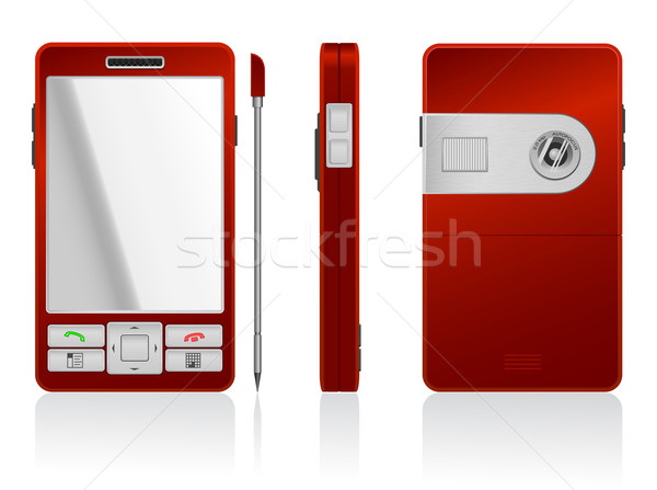 вектора иллюстрация красный КПК бизнеса телефон Сток-фото © Elisanth
