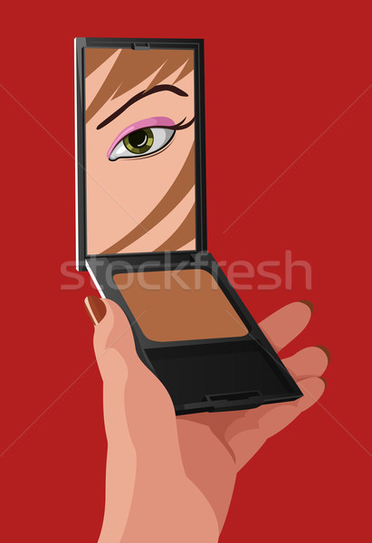 Vector illustration of girl with mirror  Stock photo © Elisanth