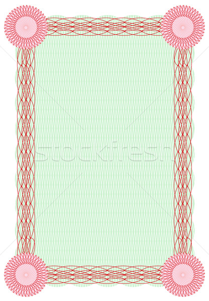 Vector guilloche green and red border for diploma  Stock photo © Elisanth