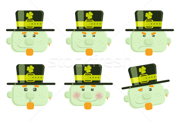 Stock photo: Set of vector leprechauns 