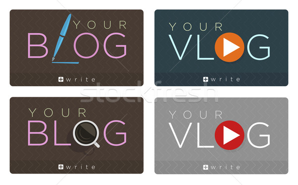 Vector set of blog and vlog icons  Stock photo © Elisanth