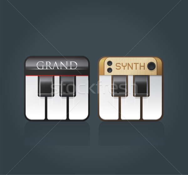 Vector piano icons for music software  Stock photo © Elisanth