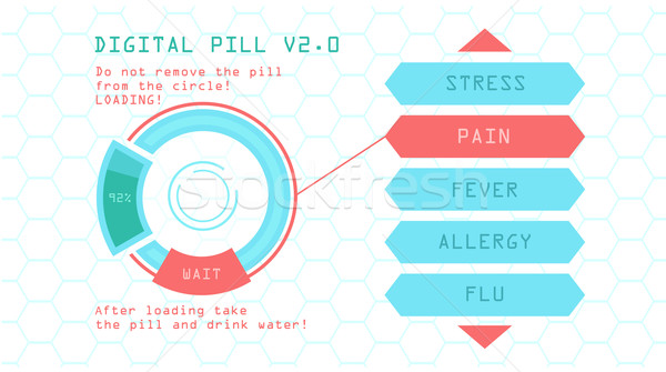 Resumen interfaz digital píldora médicos signo Foto stock © Elisanth