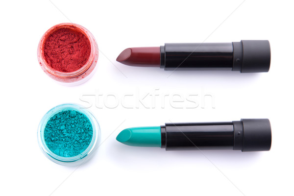 Edgy color lipsticks with matching eye shadows  Stock photo © Elisanth