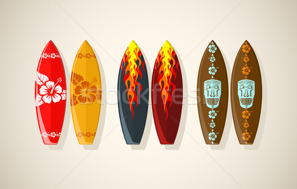 Vector illustration of surf boards  Stock photo © Elisanth
