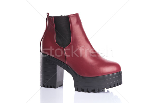 Red chunky heel boot  Stock photo © Elisanth