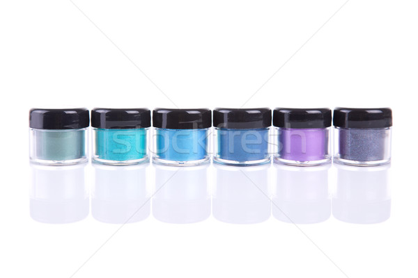 Mineral eye shadows in clear plastic jars  Stock photo © Elisanth