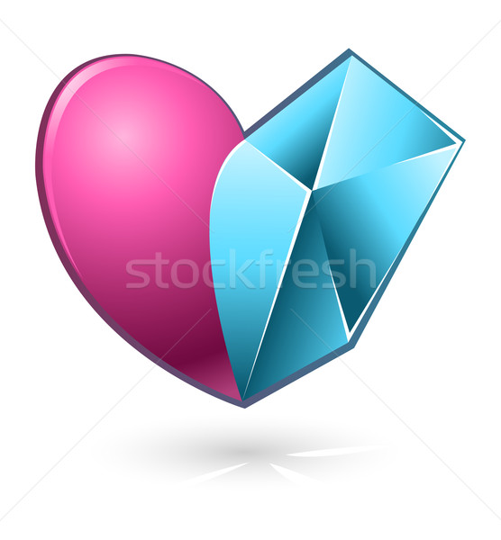 Vector illustration of pink and blue heart  Stock photo © Elisanth