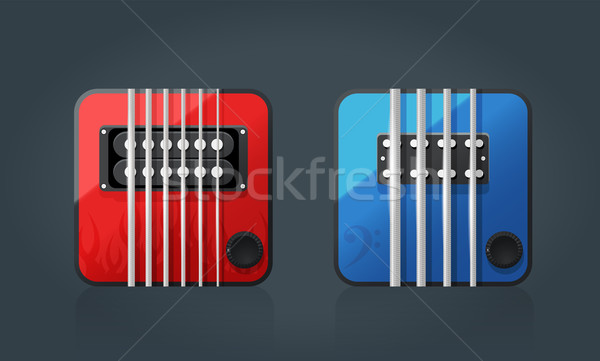 Vector set of electric guitar icons for music software  Stock photo © Elisanth