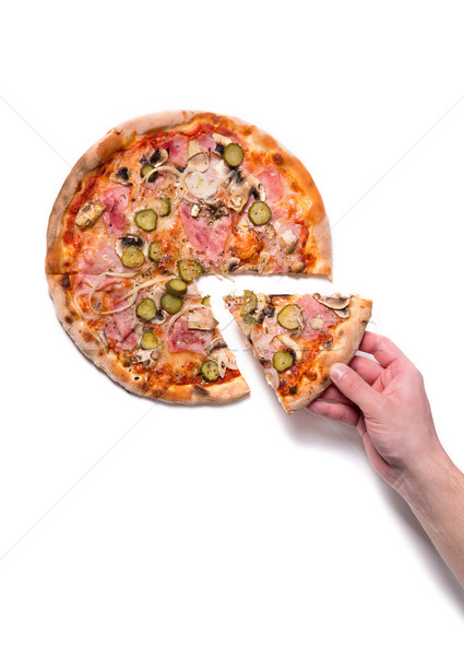 Сток-фото: мужчины · стороны · пиццы · Top · мнение