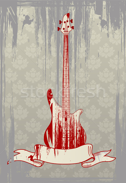 Vector illustration of grungy bass guitar  Stock photo © Elisanth