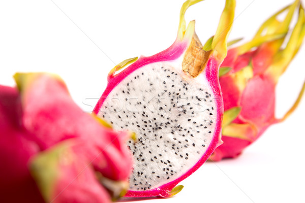 Three dragon fruits, selective focus on middle one   Stock photo © Elisanth