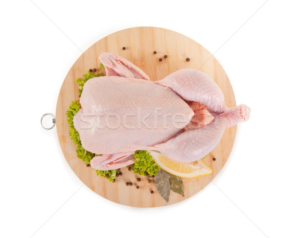 Stock photo: Fresh raw chicken and condiments, high angle view 