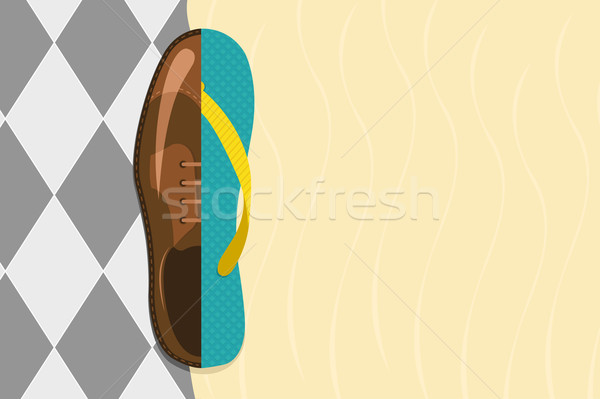Vector illustration of formal shoe and flip flop  Stock photo © Elisanth