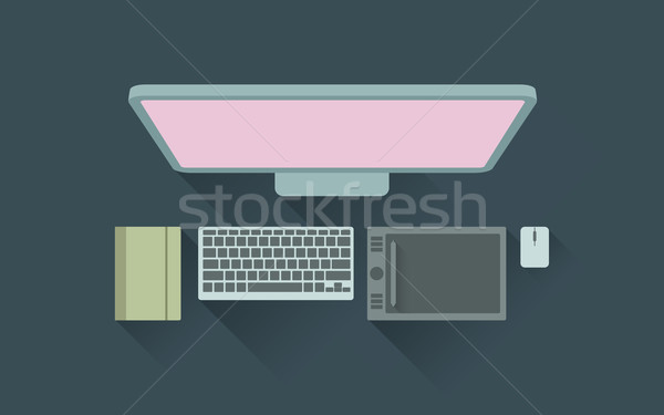 Vector illustration of designer working desk   Stock photo © Elisanth
