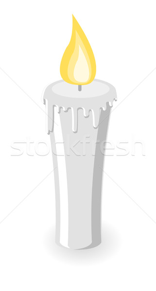 [[stock_photo]]: Vecteur · brûlant · bougie · blanche · chaud · flamme