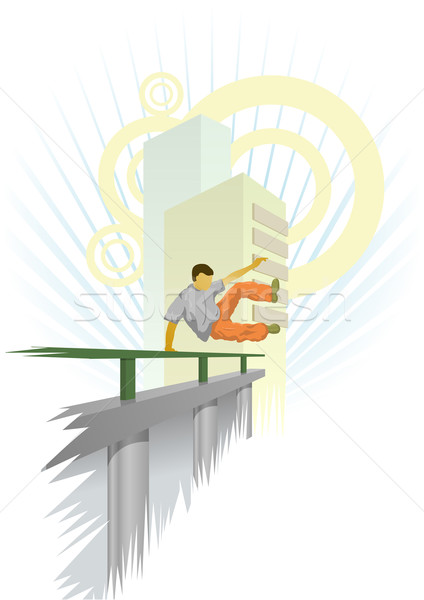 Vector illustration of urban parkour Stock photo © Elisanth