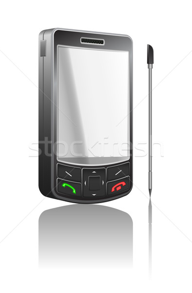 Vector realistic illustration of a black PDA Stock photo © Elisanth
