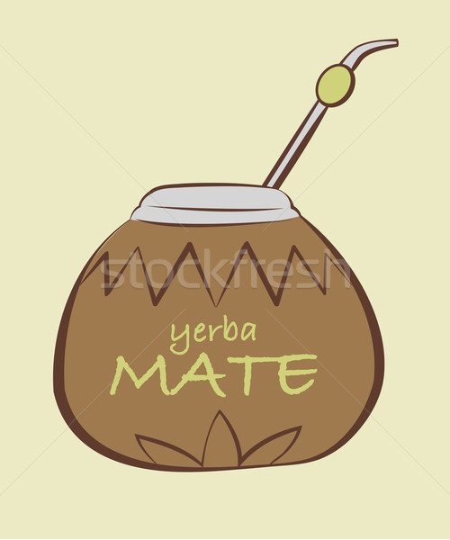 Vector illustration of yerba Mate, Calabash with Bombilla  Stock photo © Elisanth