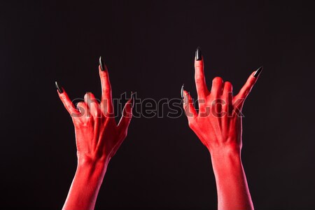 Szett véres zombi kezek hátborzongató stúdiófelvétel Stock fotó © Elisanth
