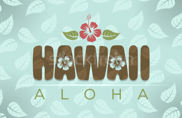 Гавайи aloha слово тропические гибискуса цветы Сток-фото © Elisanth