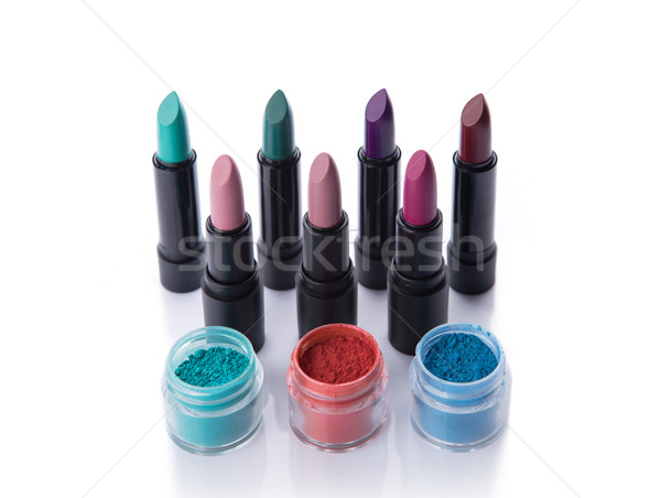 Set of bold lipsticks and eye shadows  Stock photo © Elisanth