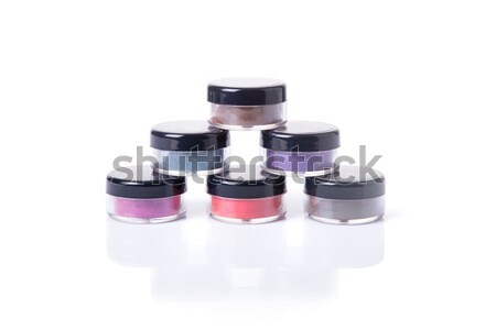 Natural eye shadows in transparent jars  Stock photo © Elisanth