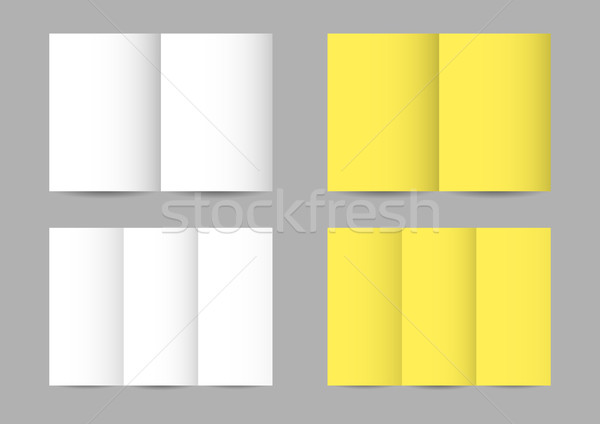 Vektor összehajtva papír fehér citromsárga színek Stock fotó © Elisanth