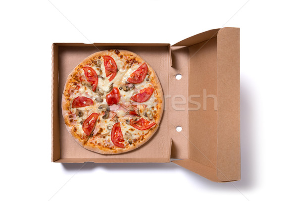 Delicious ham pizza in box  Stock photo © Elisanth