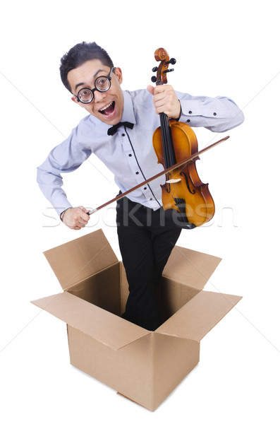 Man playing violin from the box Stock photo © Elnur