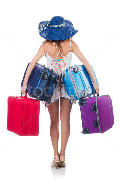 Woman going to summer vacation isolated on white Stock photo © Elnur