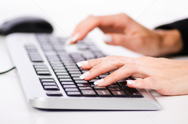 Hands working on the keyboard Stock photo © Elnur