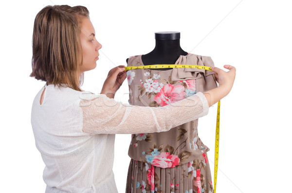 女子 裁縫 孤立 白 時尚 工作 商業照片 © Elnur