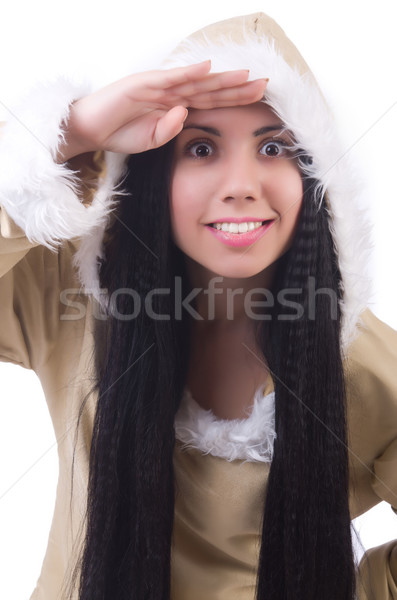 Stock photo: Woman eskimo isolated on white