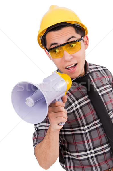 Construction supervisor shouting at megaphone Stock photo © Elnur