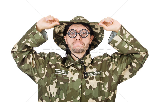 Vicces katona katonaság férfi háttér háború Stock fotó © Elnur
