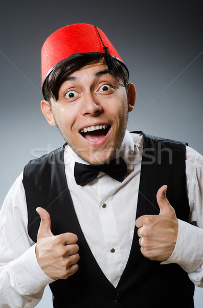 Man traditioneel turks hoed glimlach Stockfoto © Elnur