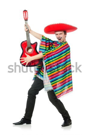 Funny mexican with weapon isolated on white Stock photo © Elnur