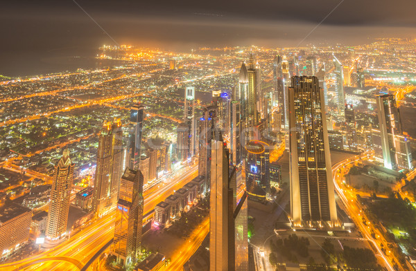 Panorama nacht Dubai zonsondergang business kantoor Stockfoto © Elnur