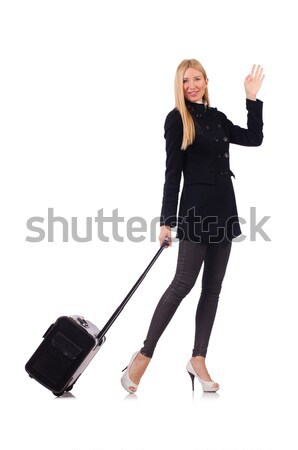 Businesswoman woman travelling with suitcase  Stock photo © Elnur