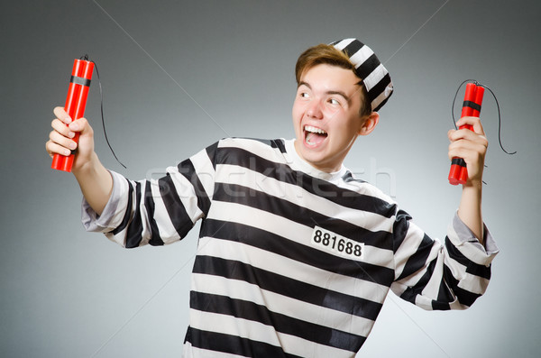 Stock photo: Funny prisoner in prison concept