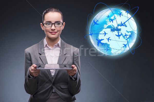 Businesswoman in air travel concept Stock photo © Elnur
