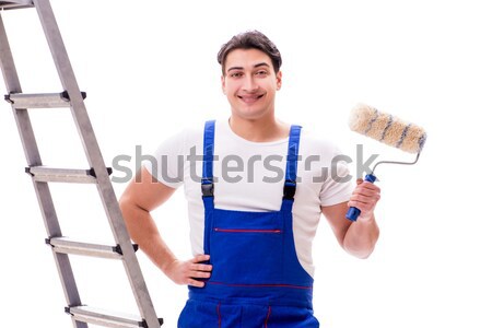 Handsome repairman wearing coveralls isolated on white Stock photo © Elnur