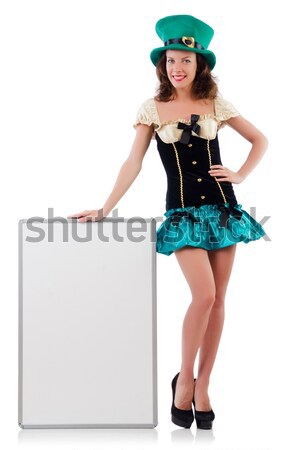 Stewardess pressing virtual buttons in the air Stock photo © Elnur