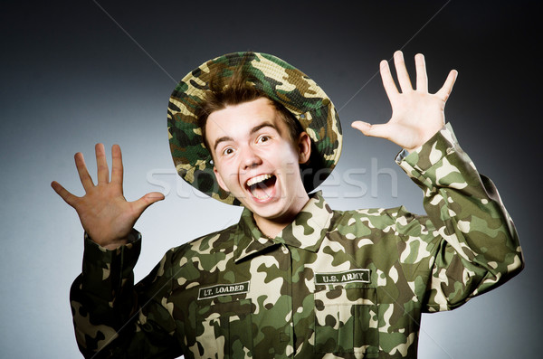 Funny soldier in military concept Stock photo © Elnur