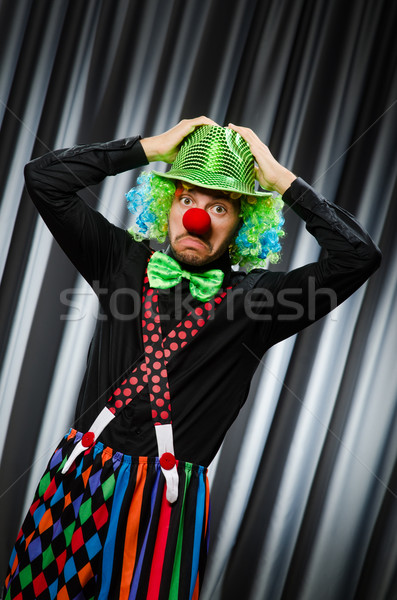 Vicces bohóc humoros függöny mosoly születésnap Stock fotó © Elnur