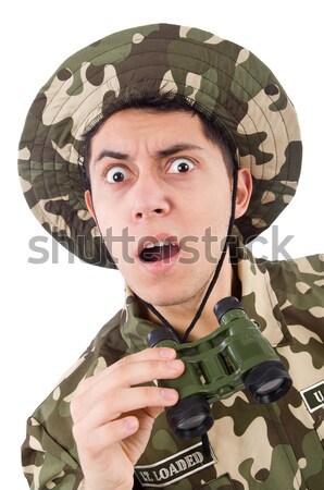Grappig soldaat militaire man pistool groene Stockfoto © Elnur